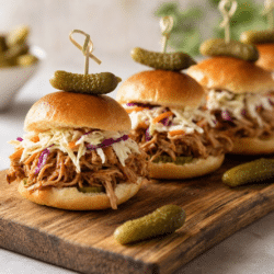 Studentermenuen og her er det pulled port sliders fra hotel postgaarden i mariager